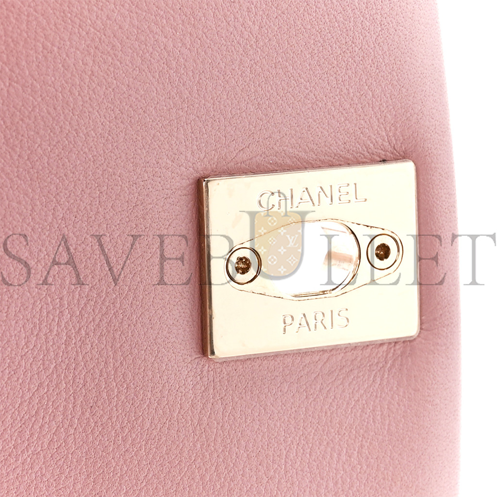 CHANEL MASTER LAMBSKIN QUILTED SMALL DUMA DRAWSTRING BACKPACK LIGHT PINK AS2908 (18.5*18*12cm)